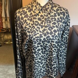 Vintage Doncaster Animal Print Silk Blouse
